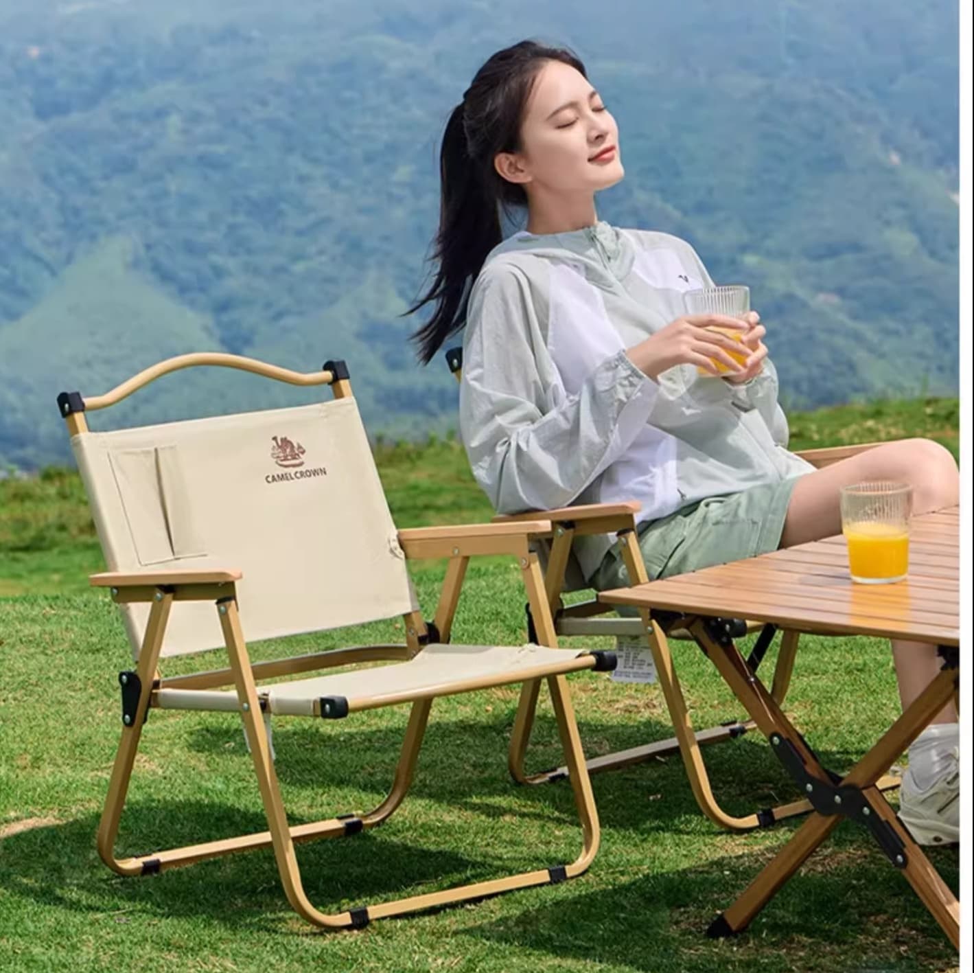 折りたたみ椅子 多層構造 キャンプ用ローチェア
