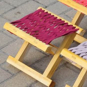 折りたたみ椅子 職人の手織り折りたたみ小椅子