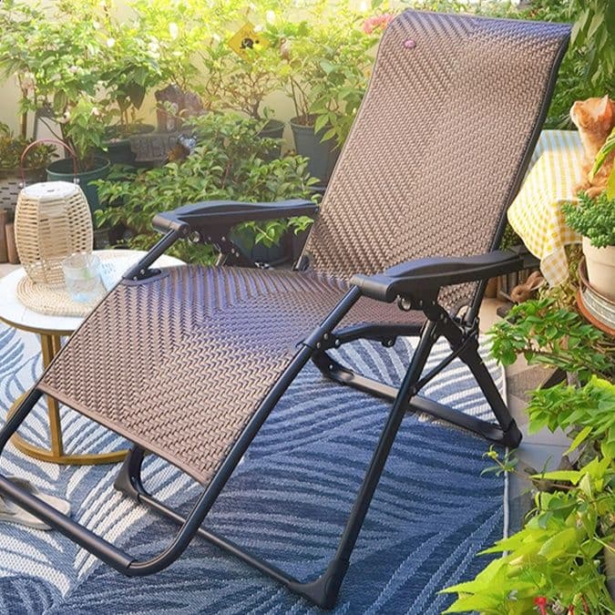 折りたたみ椅子 リラックス金属フレームリクライニングチェア