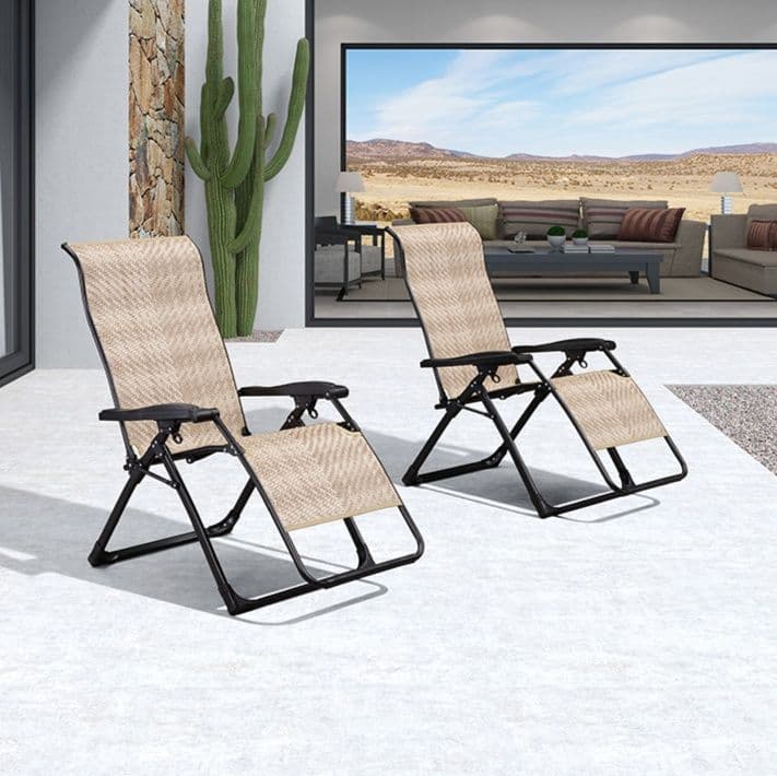 折りたたみ椅子 リラックス金属フレームリクライニングチェア