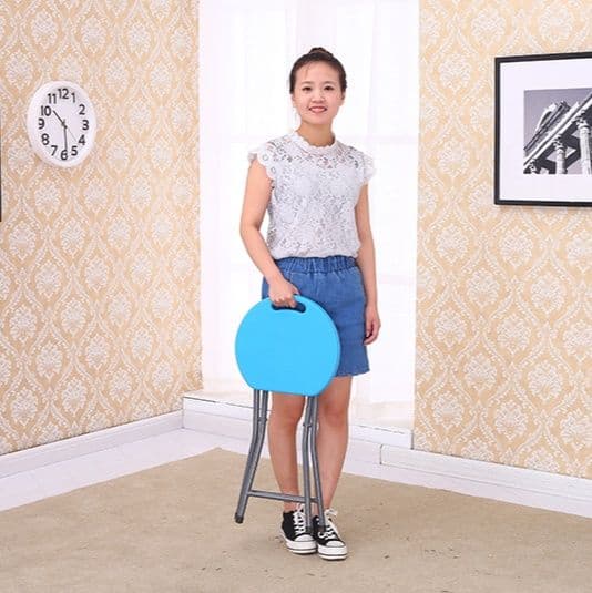 折りたたみ椅子 丸形コンパクト折りたたみスツール