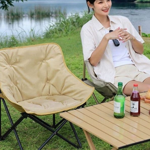 折りたたみ椅子 ふわもこ快適 ワイドリラックスチェア