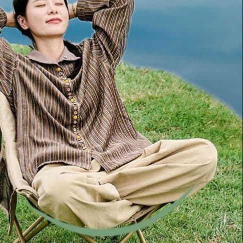 折りたたみ椅子 ふわもこ快適 ワイドリラックスチェア