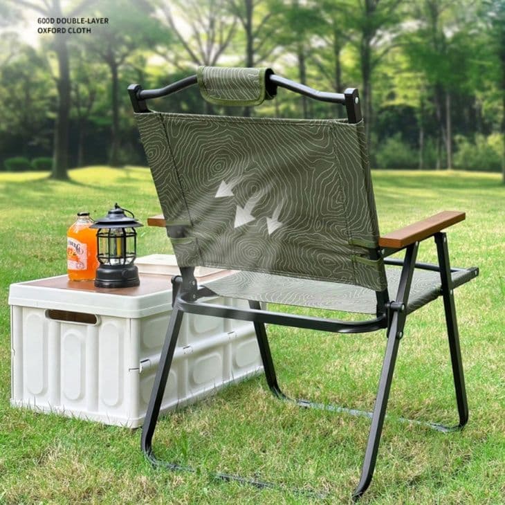 折りたたみ椅子 アームレスト付き 軽量 & コンパクトラウンジチェア 