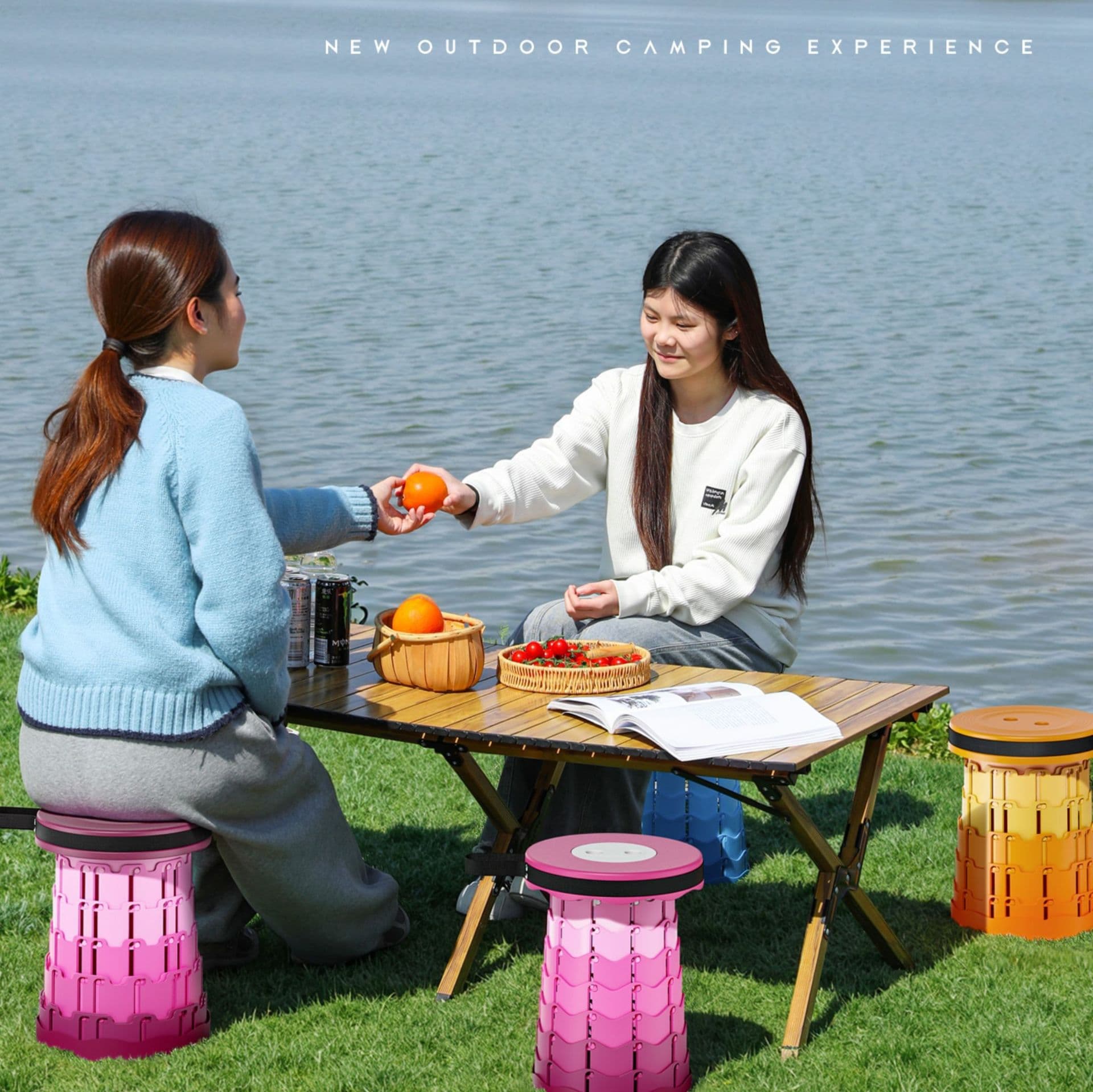 折りたたみ椅子 伸縮式携帯折りたたみ椅子高さ調整可能