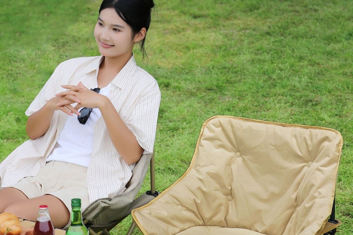 折りたたみ椅子 ふわもこ快適 ワイドリラックスチェア