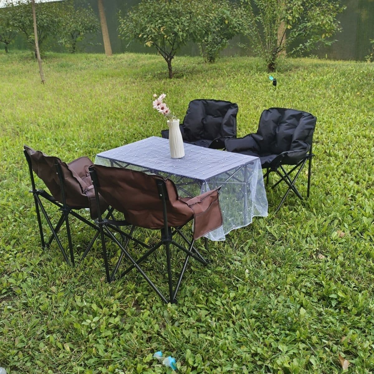 折りたたみ椅子 ふかふかクッション折りたたみキャンプチェア