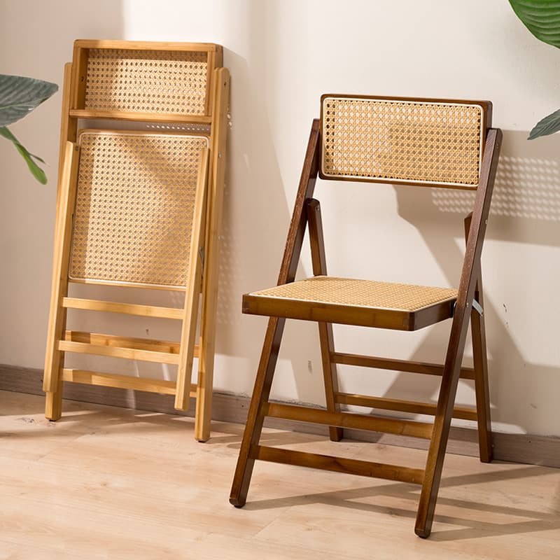 折りたたみ椅子 籐編み折りたたみチェア