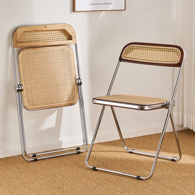 折りたたみ椅子 藤編み高級折りたたみチェア