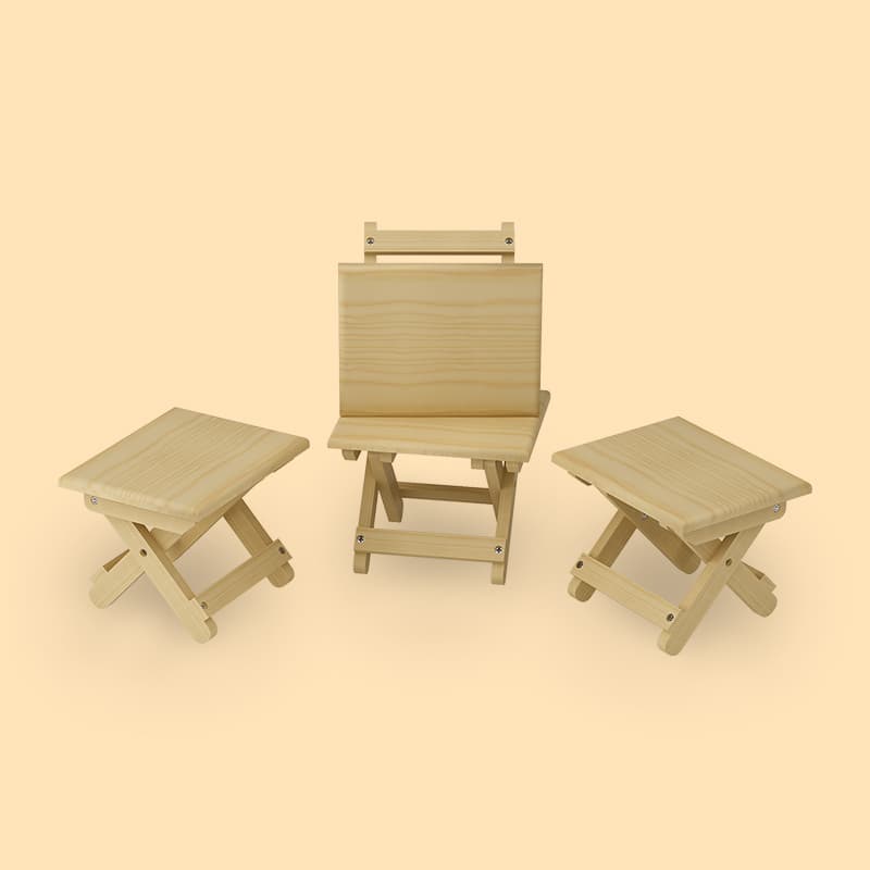 折りたたみ椅子 シンプル木製折りたたみスツール