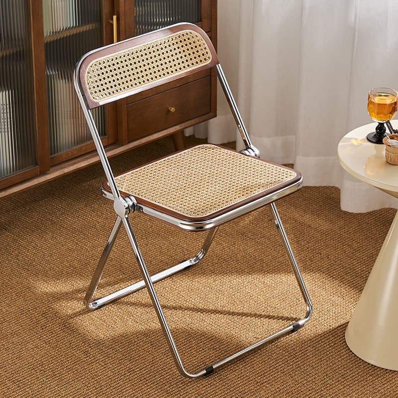 折りたたみ椅子 藤編み高級折りたたみチェア