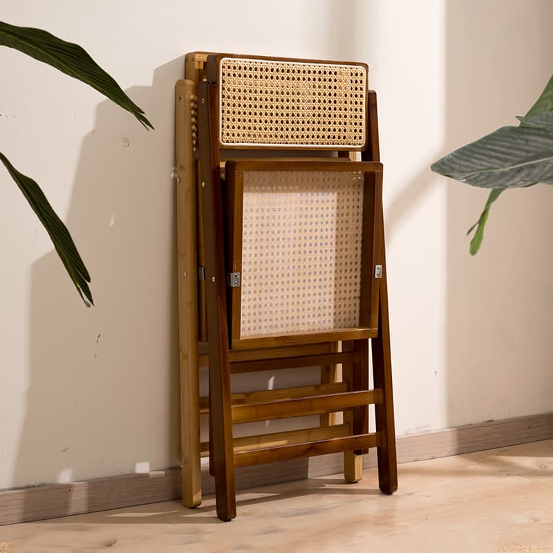折りたたみ椅子 籐編み折りたたみチェア