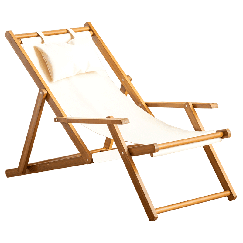 折りたたみ椅子 天然木のくつろぎデッキチェア