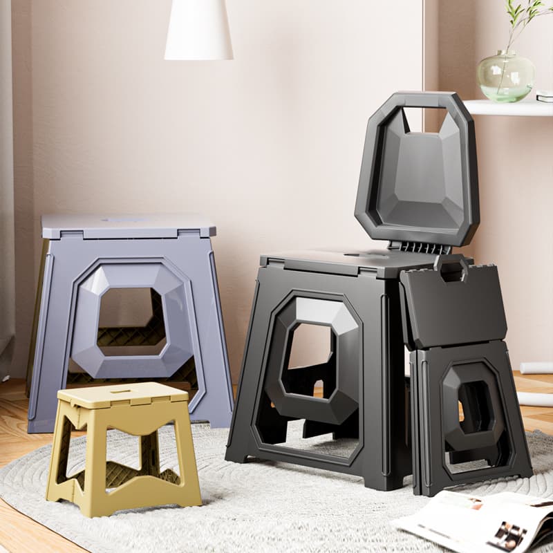 折りたたみ椅子 機能的収納式スツール