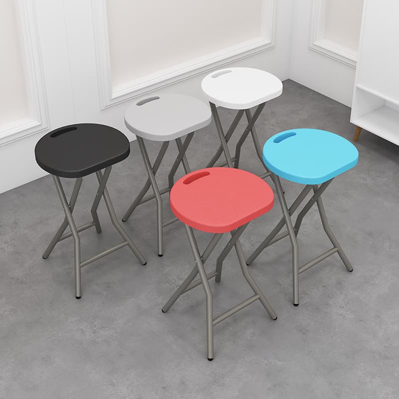 折りたたみ椅子 コンパクト収納できる丸型プラスチック椅子