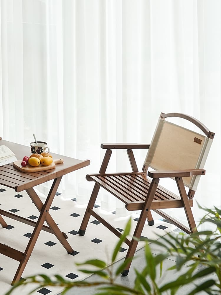 折りたたみ椅子 天然木製折りたたみ椅子 キャンバスシート