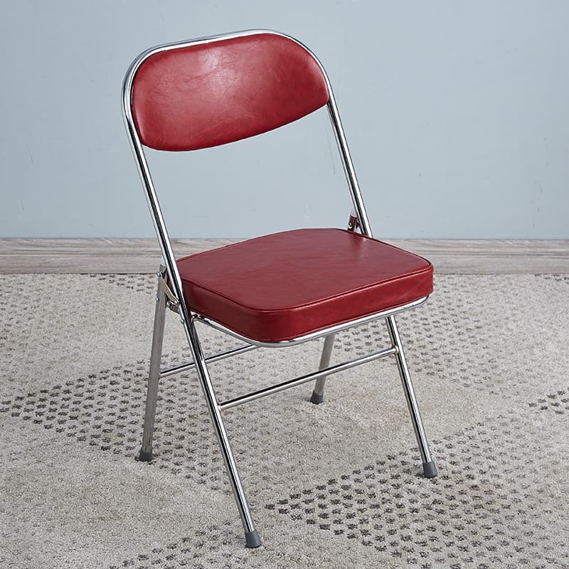 折りたたみ椅子 ゆったり座面の快適レザーチェア