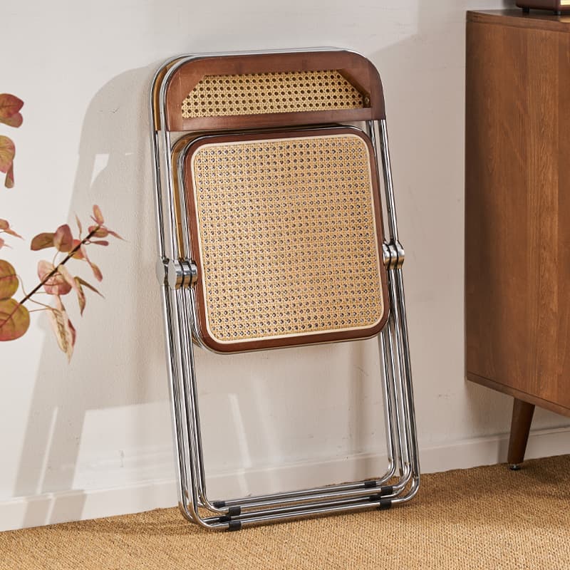 折りたたみ椅子 藤編み高級折りたたみチェア