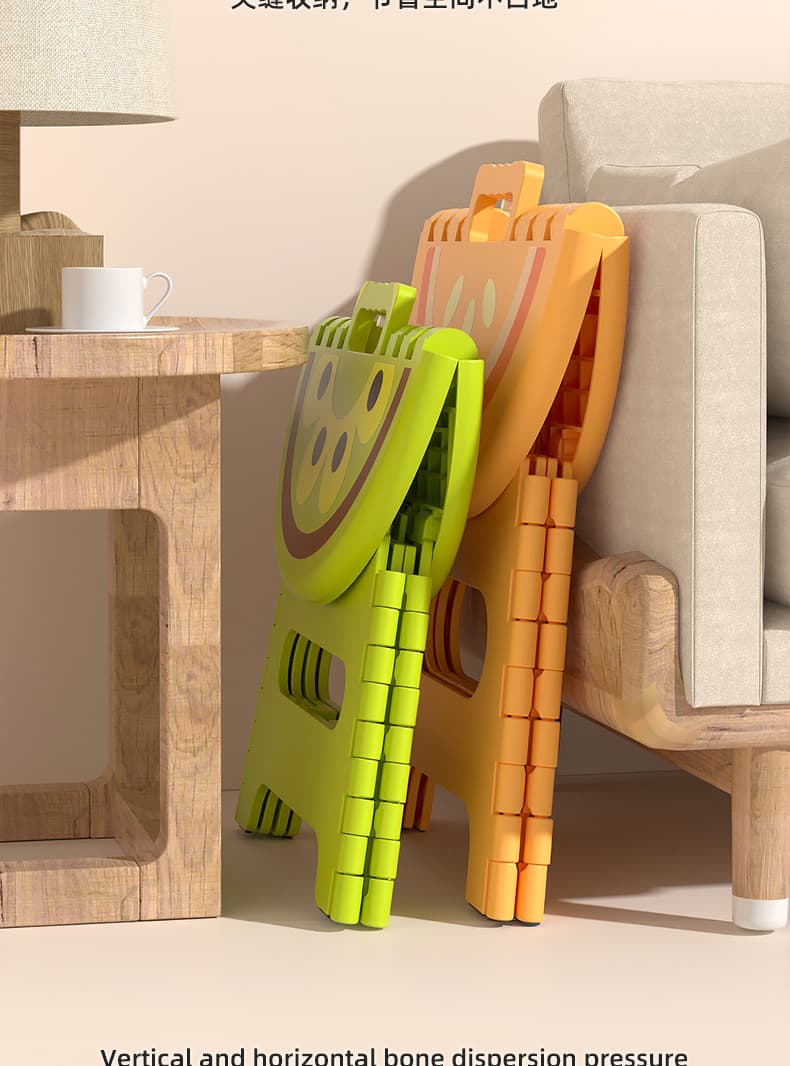 折りたたみ椅子 フルーツモチーフの折りたたみスツール