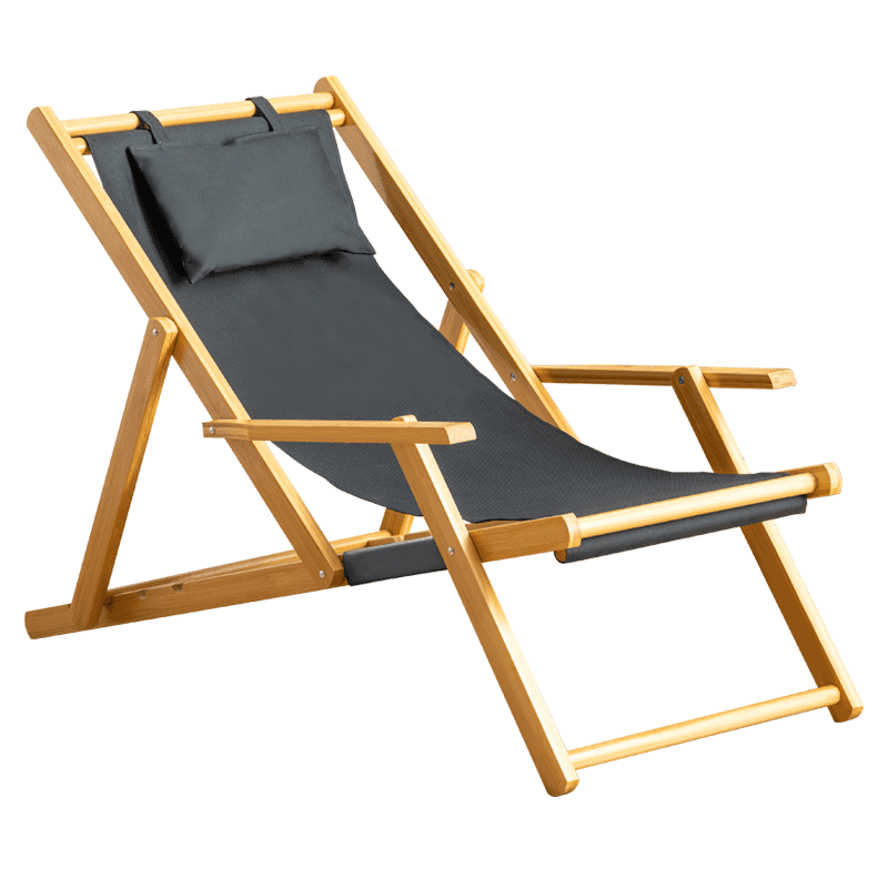 折りたたみ椅子 天然木のくつろぎデッキチェア